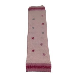 NWOT Girls Pink Knit Snowflake Print Metallic Leg Warmers Size Big Girls 9-10